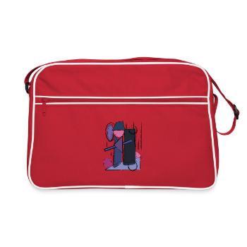Abstraction géométrique dans un style rétro - Sac Retro - rouge/blanc - Devant