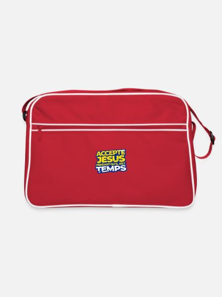 Accepte Jésus Tant Qu'il Est Temps - Sac Retro - rouge/blanc - Devant