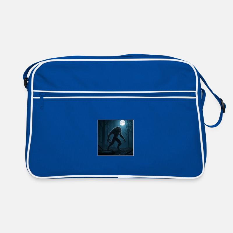 Moon wolf in cloud forest Retro Bag