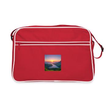 Coucher de soleil sur la vallée lacustre - Sac Retro - rouge/blanc - Devant