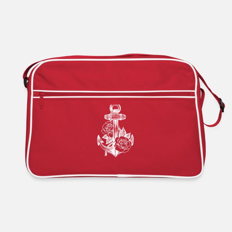 Anchor and roses - Retro Bag - red/white