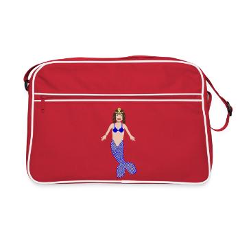 Mermaid Cleopatra Fantasy Art - Retro Bag - red/white - Front