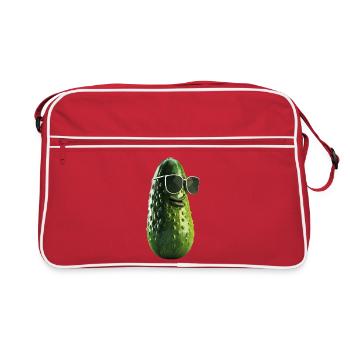 Cornichon de concombre avec lunettes de soleil - Sac Retro - rouge/blanc - Devant