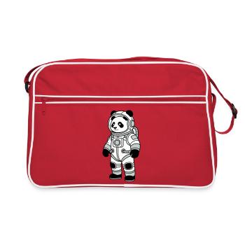 panda bear spacesuit - Retro Bag - red/white - Front