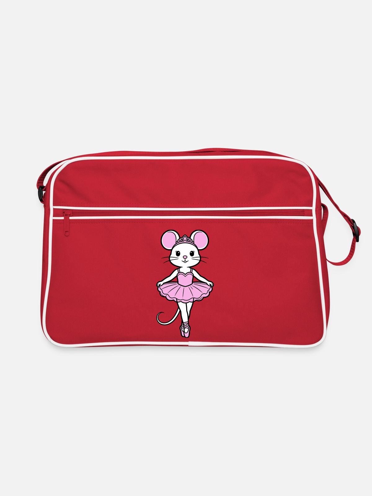 ballerina mouse - Retro Bag - red/white - Front