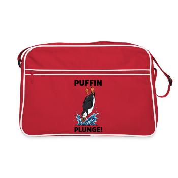 Atlantic puffin Sea plunge shearwater - Retro Bag - red/white - Front
