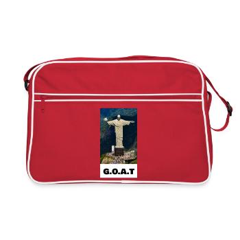 Icône du football GOAT Christ - Sac Retro - rouge/blanc - Devant