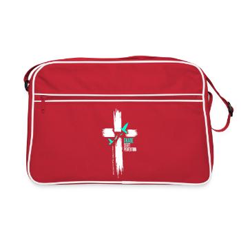 Gnade statt Perfektion - Retro Tasche - Rot/Weiß - Vorne