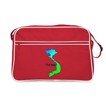 Pays d'Asie - Vietnam - Sac Retro - rouge/blanc - Devant