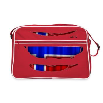Norway flag torn 017 - Retro Bag - red/white - Front