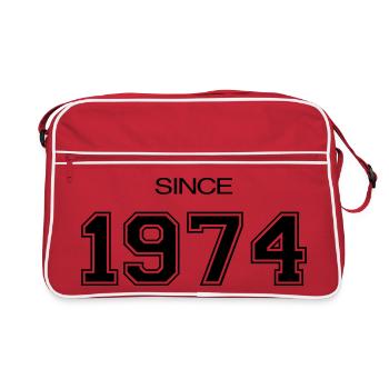 Depuis 1974 année de naissance ou d'évènement - Sac Retro - rouge/blanc - Devant