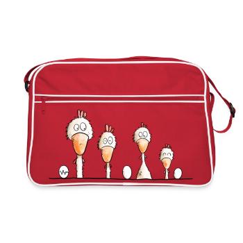Happy Chickens - Retro Bag - red/white - Front