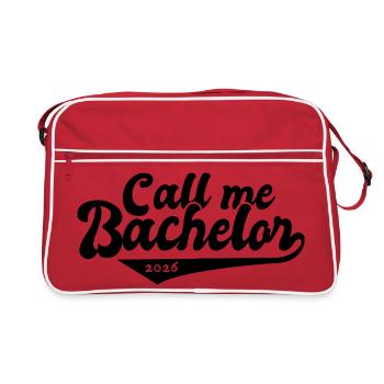 Sponsion 2026 Abschluss Promotion Bachelor - Retro Tasche - Rot/Weiß - Vorne