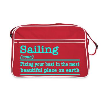Drôle de dicton, naviguer pour les marins - Sac Retro - rouge/blanc - Devant