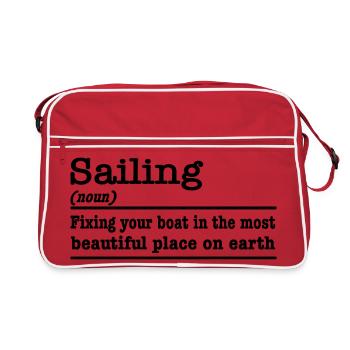 Drôle de dicton, naviguer pour les marins - Sac Retro - rouge/blanc - Devant