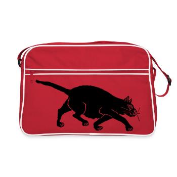 Drôle de promenade surprise du chat noir - Sac Retro - rouge/blanc - Devant