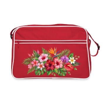 Motif des fleurs tropicales - Sac Retro - rouge/blanc - Devant