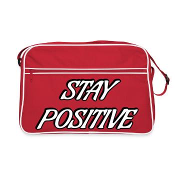Stay Positive Bold Typography - Retro Bag - red/white - Front