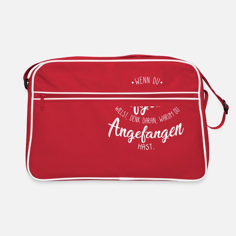 Spruch Motivation Aufgeben denke daran... Retro Tasche