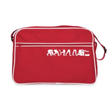 Zimmermann evolution geschenk beruf handwerker - Retro Tasche - Rot/Weiß - Vorne