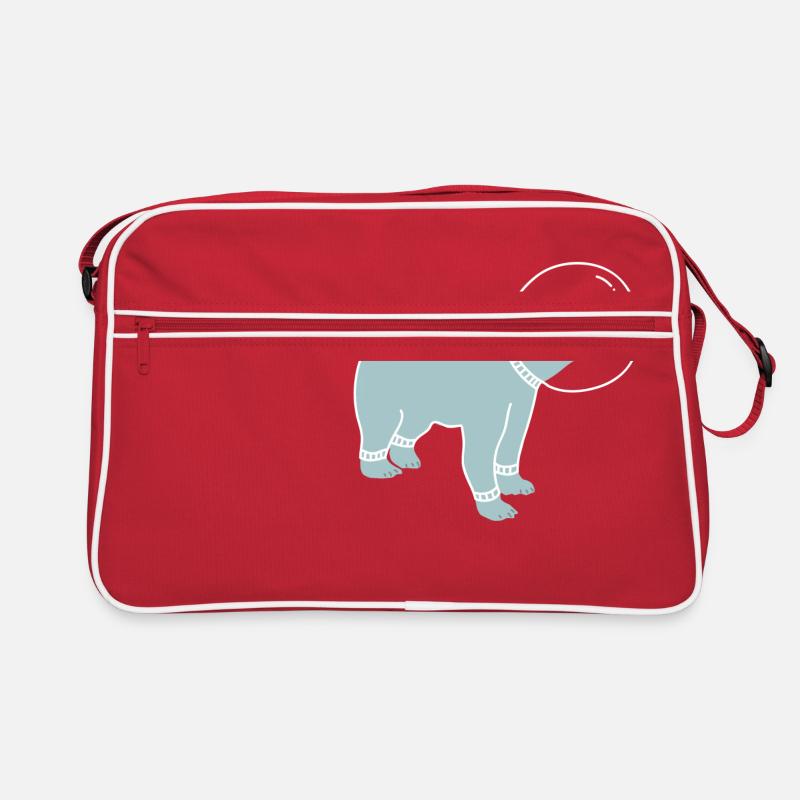 SPACE BEAR - Retro Tasche - Rot/Weiß