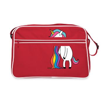 Licorne arc-en-Puke. Non Bock Lustlos suffocation - Sac Retro - rouge/blanc - Devant