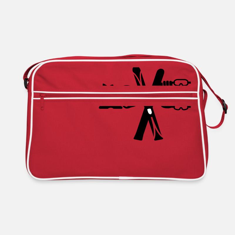 Love Ski - Retro Tasche - Rot/Weiß