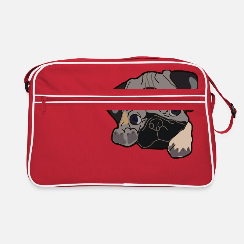 Mops Kopf Geschenk Idee Retro Tasche