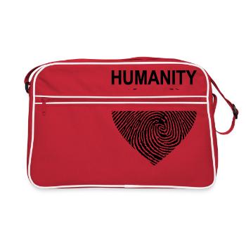 Humanity Menschlichkeit Peace Frieden Herz - Retro Tasche - Rot/Weiß - Vorne