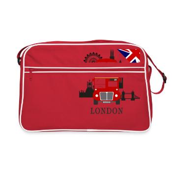 Angleterre, Londres, sightseeing, - Sac Retro - rouge/blanc - Devant