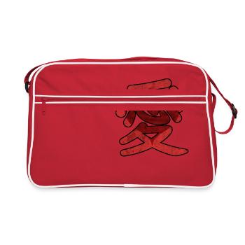 Japan Liebe Herz Geschenk Idee Valentinstag - Retro Tasche - Rot/Weiß - Vorne