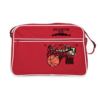 La vie est meilleure avec Basketball: Slam dunk Roi - Sac Retro - rouge/blanc - Devant