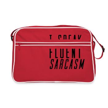 I Speak Fluent Sarcasm irony wit gift idea - Retro Bag - red/white - Front