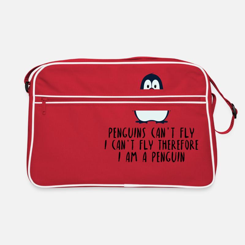 Penguins can't fly Pinguin Zootier Geschenk Idee Retro Tasche