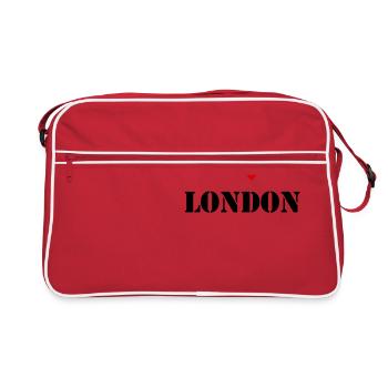 I love London cadeau noir ville idée - Sac Retro - rouge/blanc - Devant