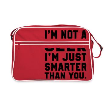 im not a geek - Retro Bag - red/white - Front