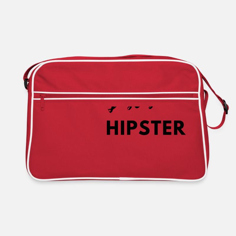 Sei ein Hipster! - Retro Tasche - Rot/Weiß
