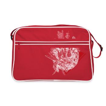 La planète des plantes carnivores en blanc - Sac Retro - rouge/blanc - Devant