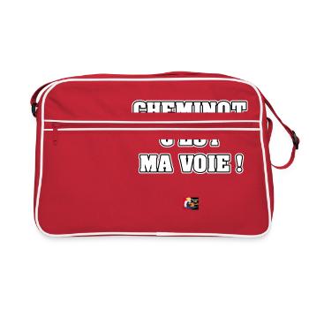 CHEMINOT, C'EST MA VOIE ! - JEUX DE MOTS - Sac Retro - rouge/blanc - Devant