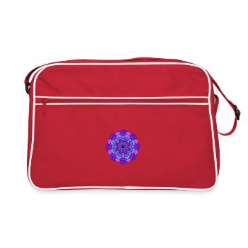 Flower-Mandala - Retro Tasche - Rot/Weiß - Vorne