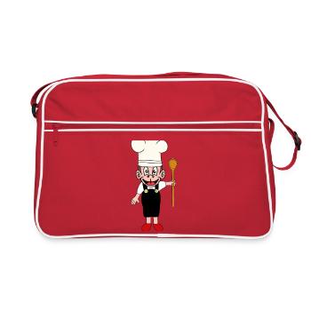 Monkey Kitchen Cooking accueille Monkey Chefs Chef - Sac Retro - rouge/blanc - Devant
