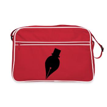 Writing pen or ink pen logo for writer - Retro Bag - red/white - Front