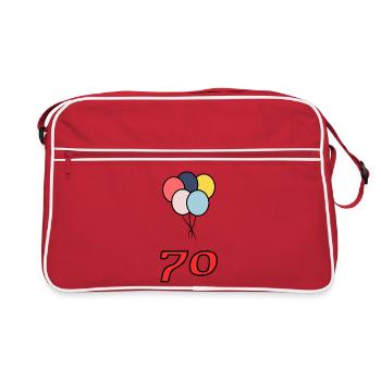 70. 70 ANS. 70e ANNIVERSAIRE. ANNIVERSAIRE 70 ANS. - Sac Retro - rouge/blanc - Devant