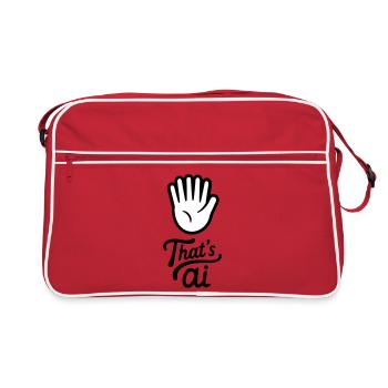 Handwritten “That’s AI” with 6 finger - Retro Bag - red/white - Front