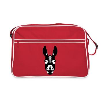 Donkey / Head - Retro Bag - red/white - Front