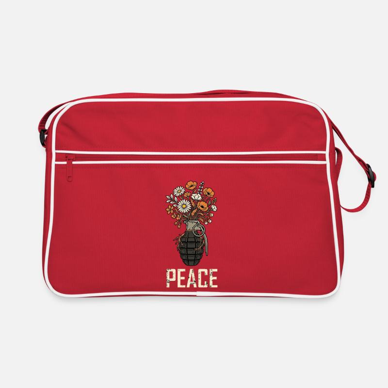 Frieden Blumen Granate Retro Tasche