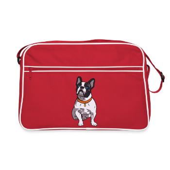 French Bulldog Lover - Retro Bag - red/white - Front