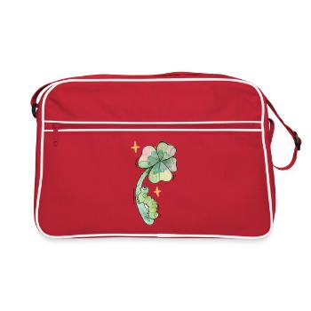 Chenille porte-bonheur sur trèfle - Sac Retro - rouge/blanc - Devant