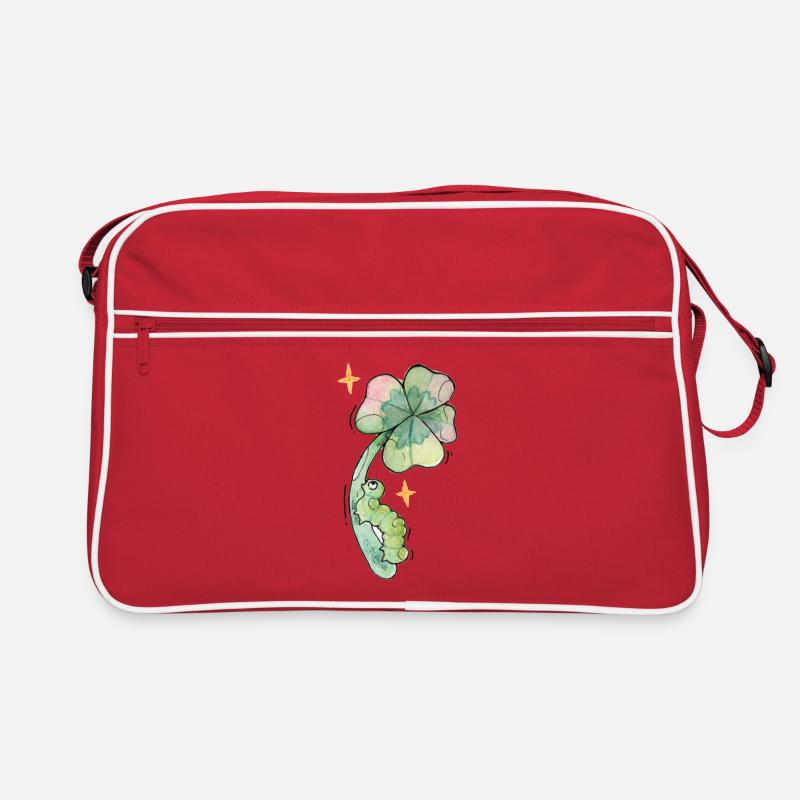 Lucky charm caterpillar on shamrock Retro Bag