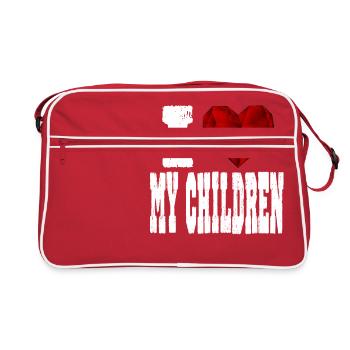 j'aime mes enfants exigeants amour cœur aimant - Sac Retro - rouge/blanc - Devant